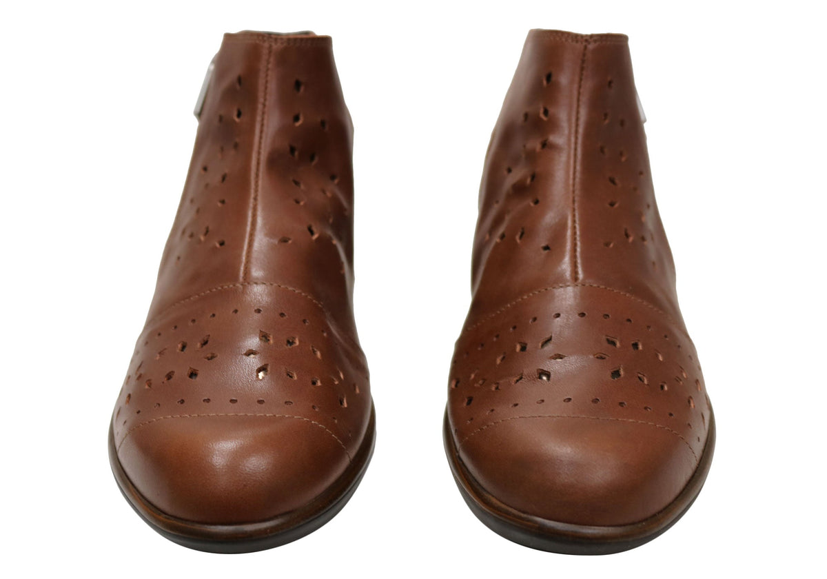Matagi Womens Leather Comfortable Orthotic Friendly Ankle Boots