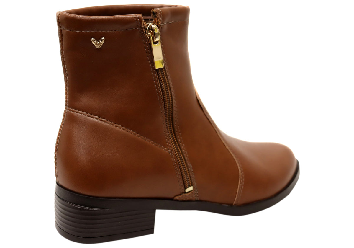 Polly Womens Comfortable Brazilian Low Heel Ankle Boots