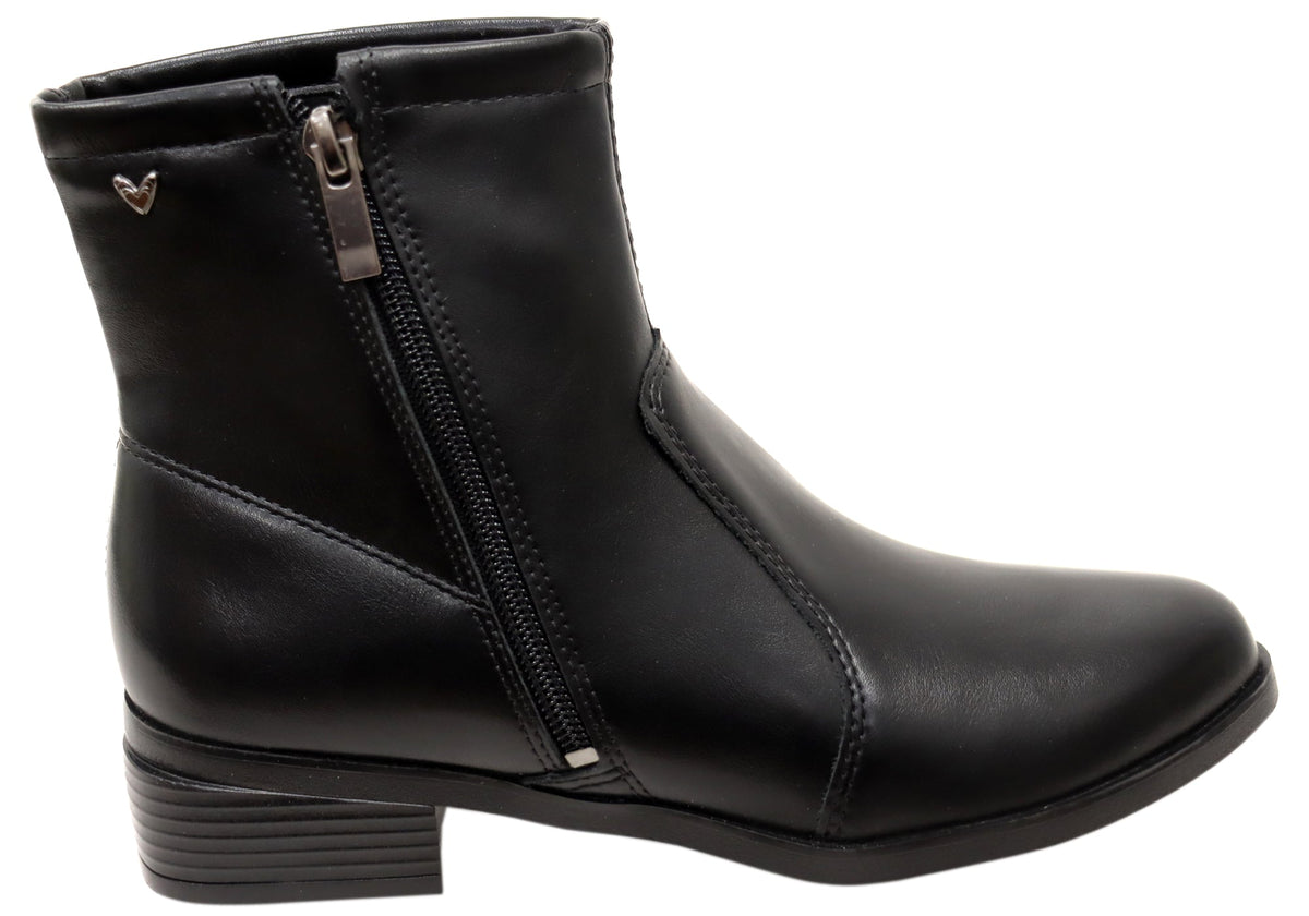 Polly Womens Comfortable Brazilian Low Heel Ankle Boots