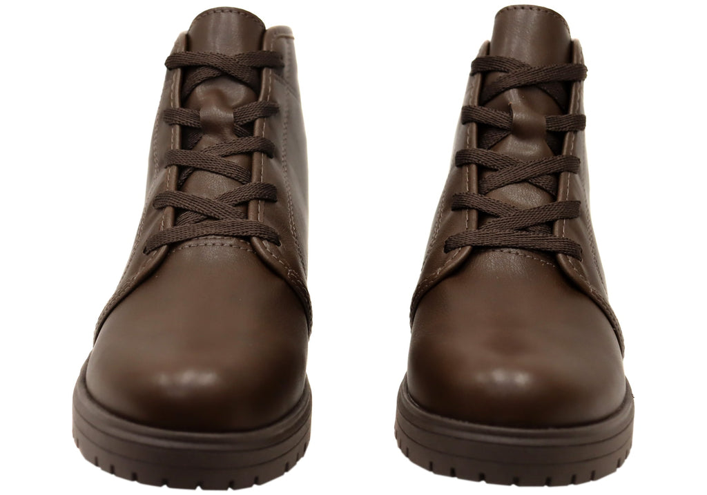 Casey Womens Comfortable Brazilian Lace Up Ankle Boots