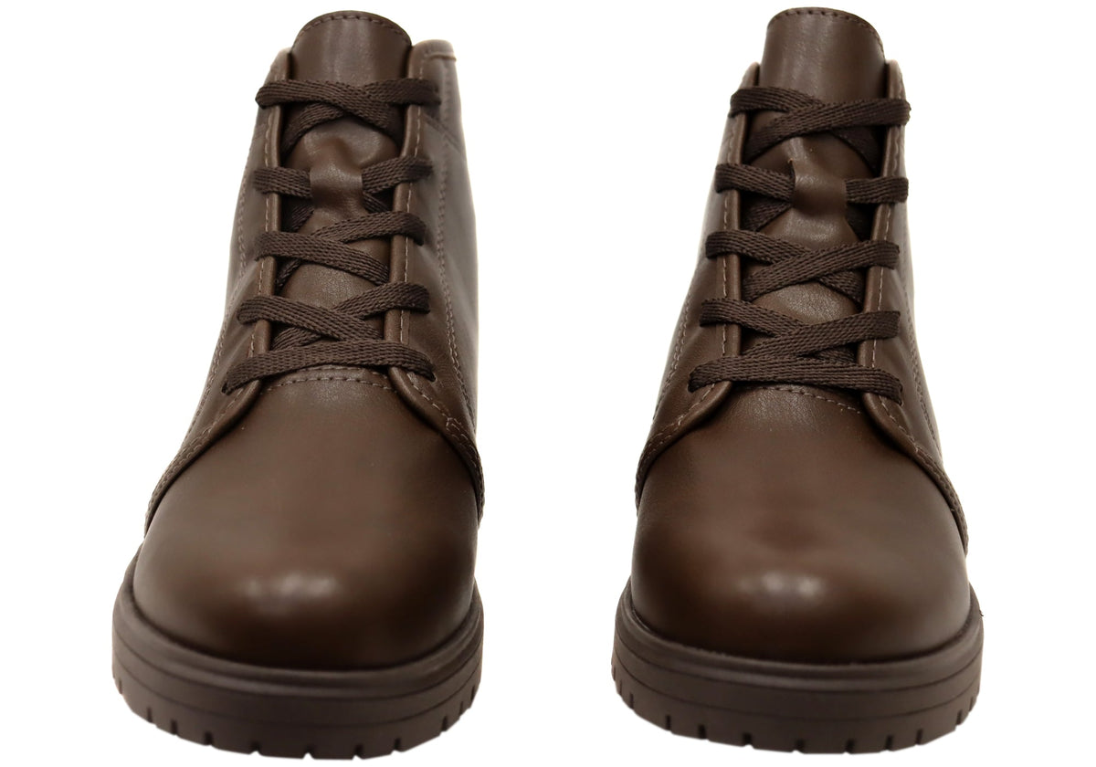 Casey Womens Comfortable Brazilian Lace Up Ankle Boots