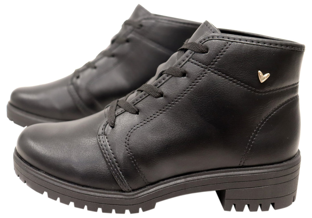 Casey Womens Comfortable Brazilian Lace Up Ankle Boots