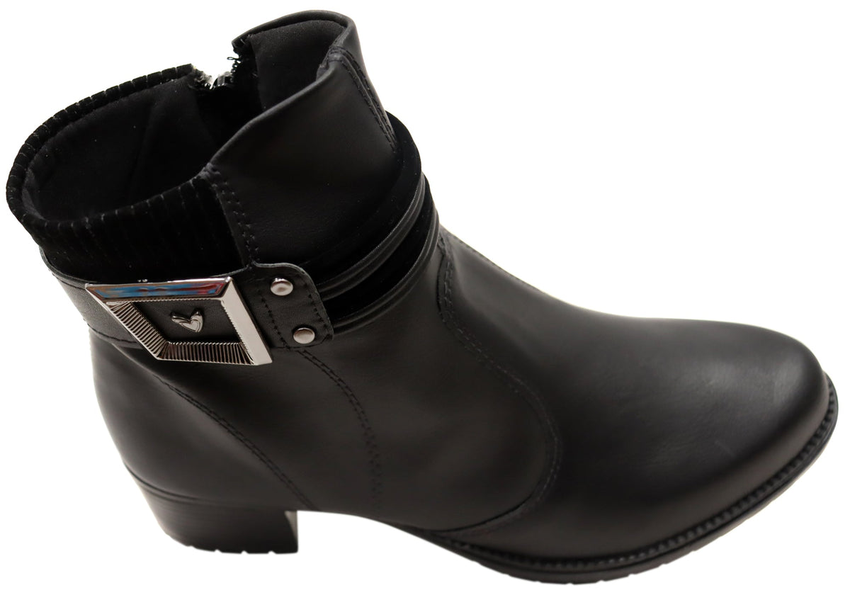 Sienna Womens Comfortable Brazilian Low Heel Ankle Boots