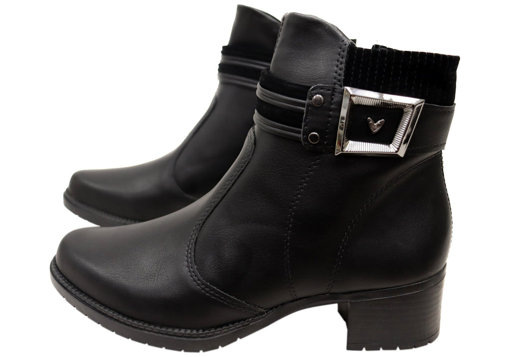 Sienna Womens Comfortable Brazilian Low Heel Ankle Boots