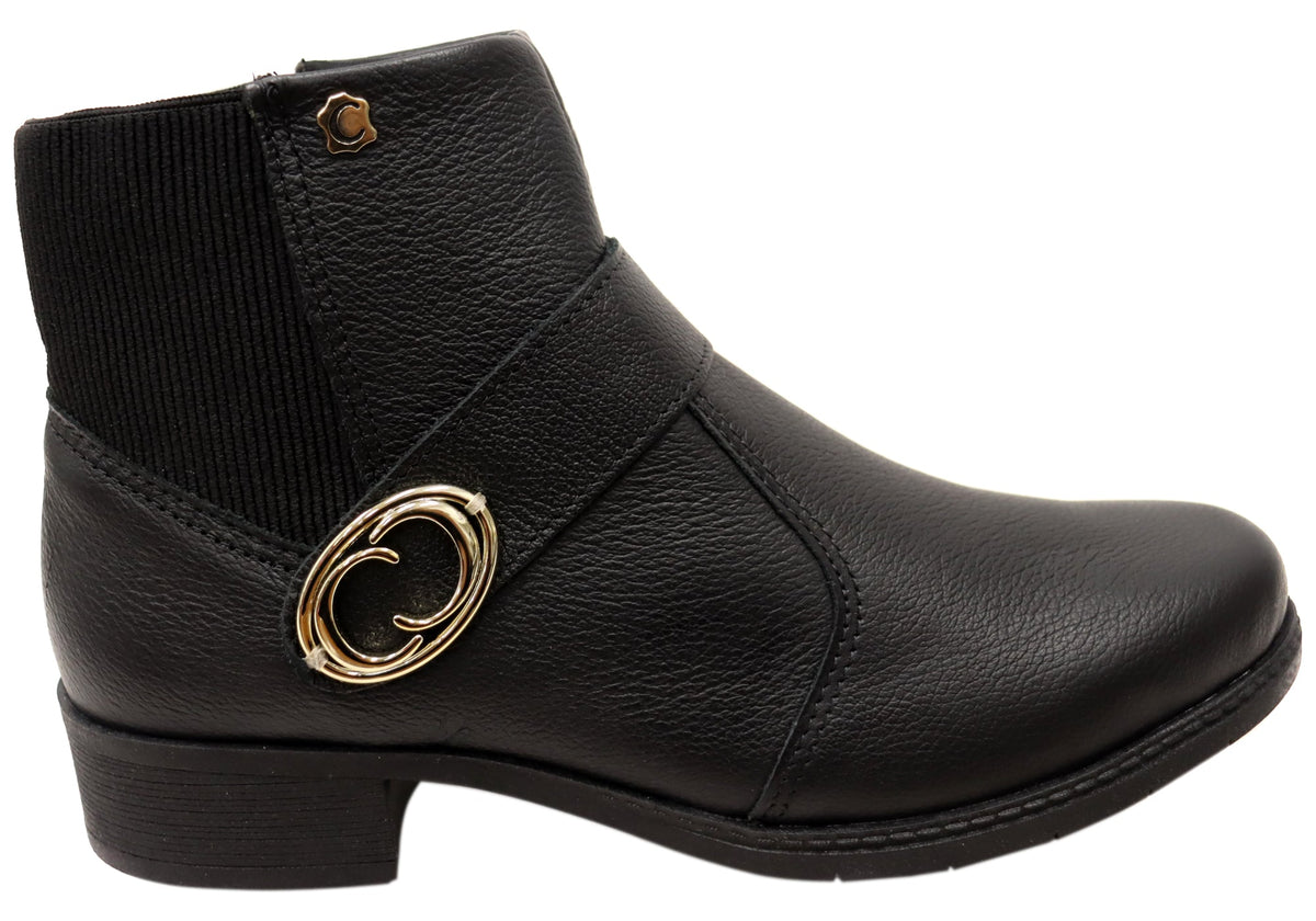Alaka Womens Comfortable Leather Brazilian Ankle Boots