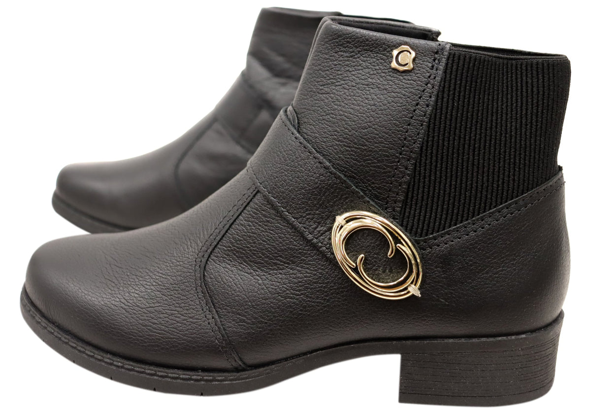 Alaka Womens Comfortable Leather Brazilian Ankle Boots