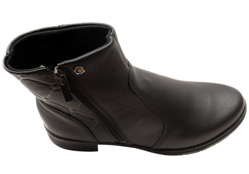Angela Womens Comfortable Leather Brazilian Ankle Boots