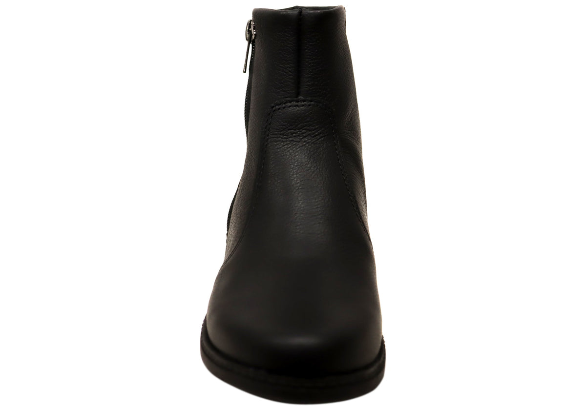 Angela Womens Comfortable Leather Brazilian Ankle Boots