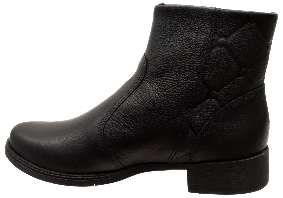 Angela Womens Comfortable Leather Brazilian Ankle Boots
