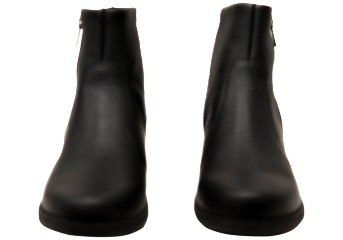 Angela Womens Comfortable Leather Brazilian Ankle Boots