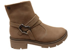 Bianka Womens Comfortable Brazilian Low Heel Ankle Boots