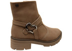 Bianka Womens Comfortable Brazilian Low Heel Ankle Boots