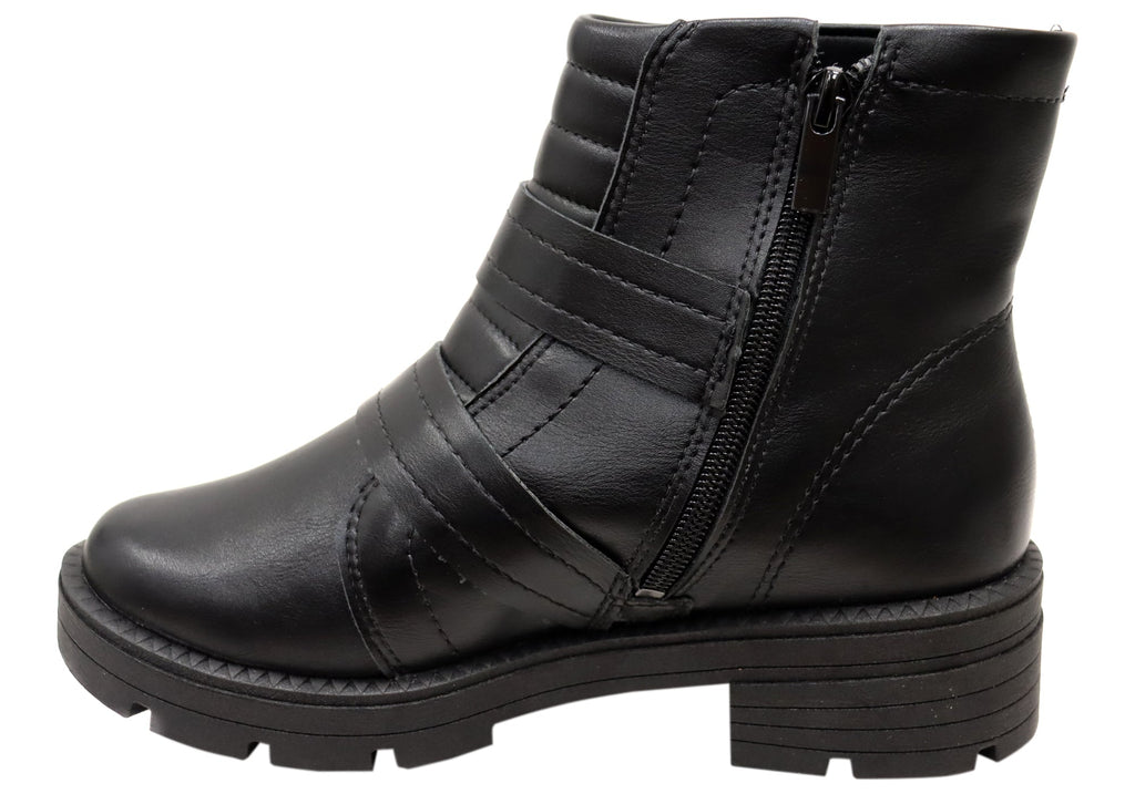 Billie Womens Comfortable Brazilian Low Heel Ankle Boots