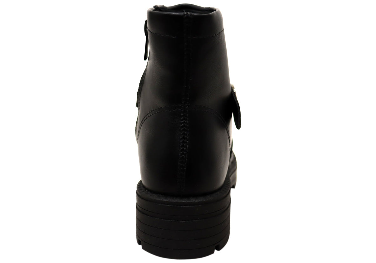 Billie Womens Comfortable Brazilian Low Heel Ankle Boots