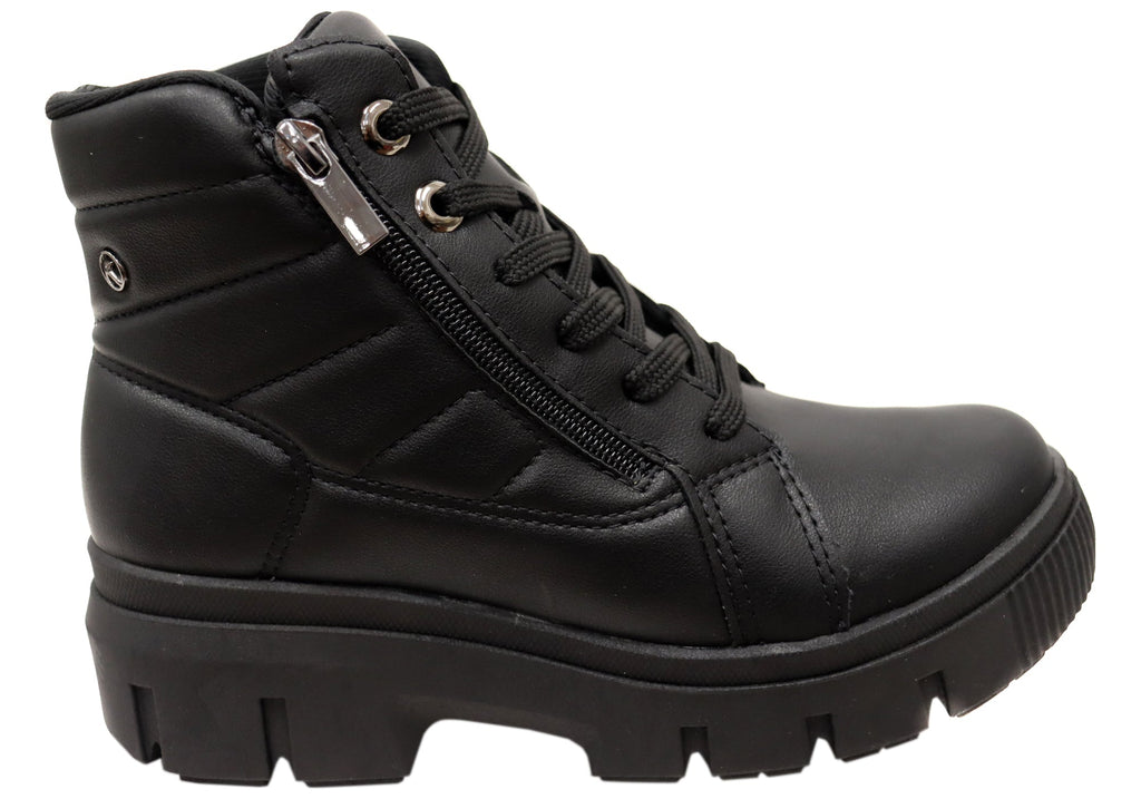 Dilly Womens Comfortable Brazilian Low Heel Lace Up Ankle Boots