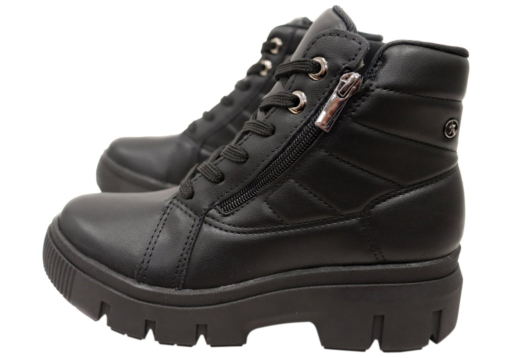Dilly Womens Comfortable Brazilian Low Heel Lace Up Ankle Boots