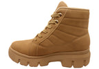 Dilly Womens Comfortable Brazilian Low Heel Lace Up Ankle Boots