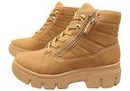 Dilly Womens Comfortable Brazilian Low Heel Lace Up Ankle Boots