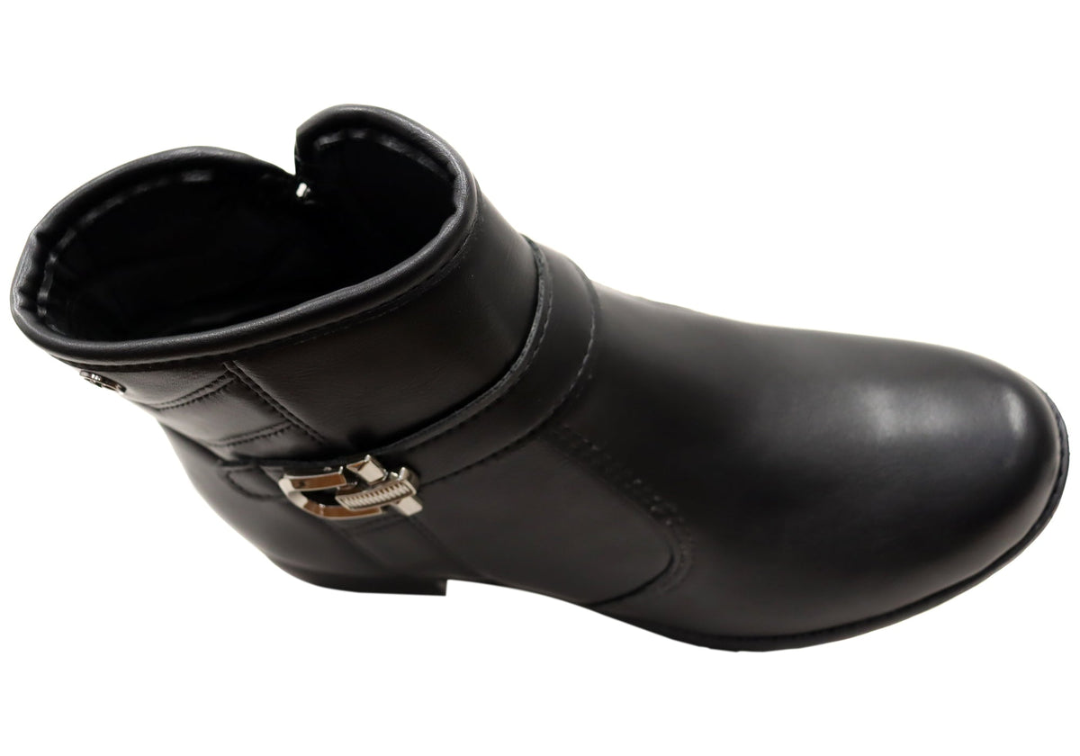 Candice Womens Comfortable Brazilian Low Heel Ankle Boots