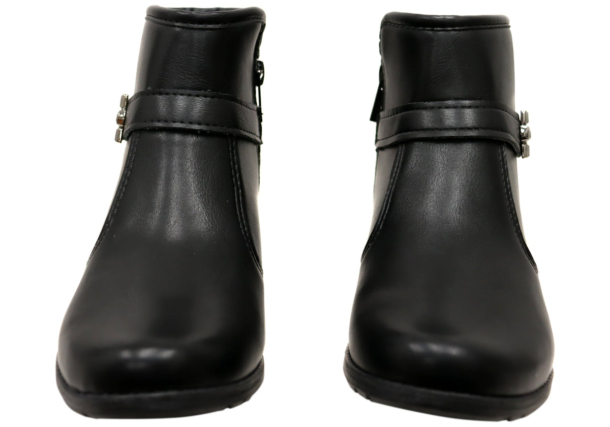 Candice Womens Comfortable Brazilian Low Heel Ankle Boots