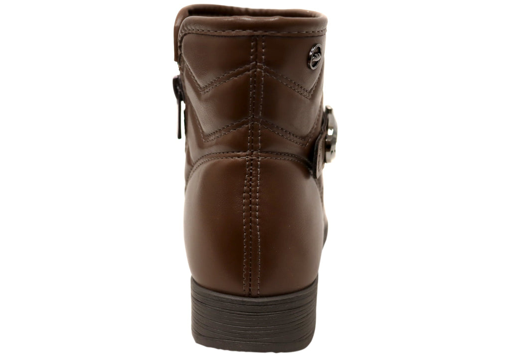 Candice Womens Comfortable Brazilian Low Heel Ankle Boots