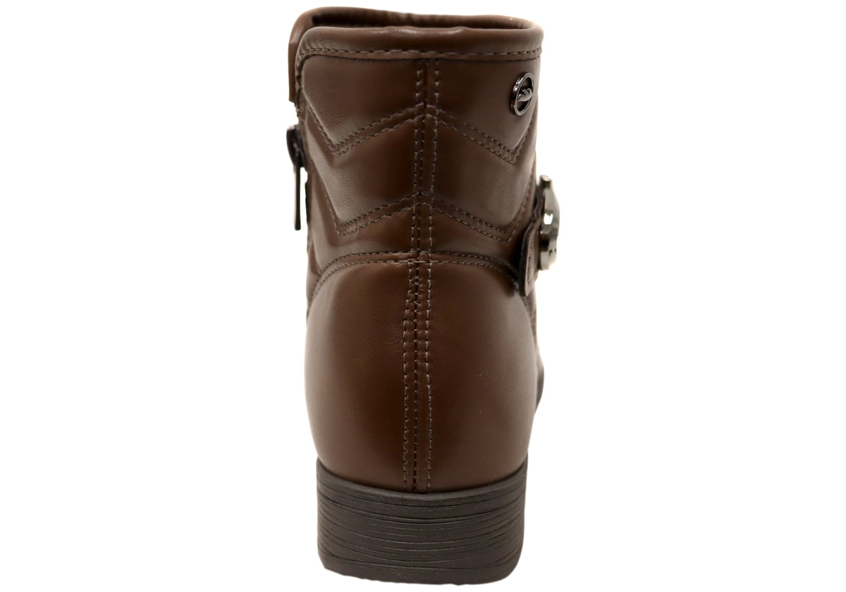Candice Womens Comfortable Brazilian Low Heel Ankle Boots