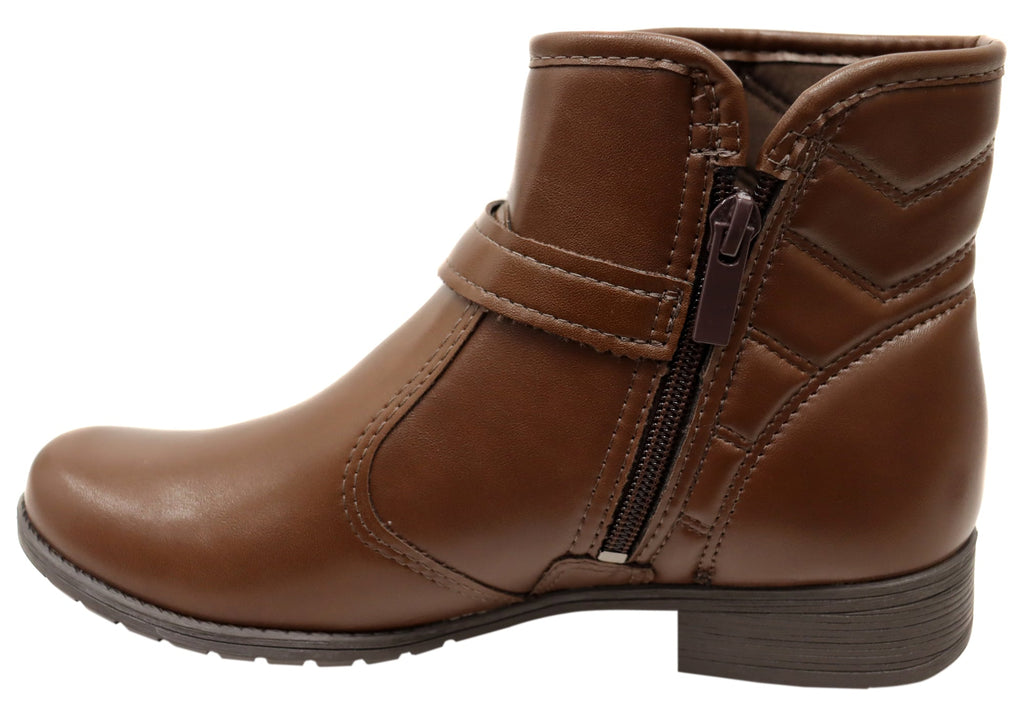 Candice Womens Comfortable Brazilian Low Heel Ankle Boots