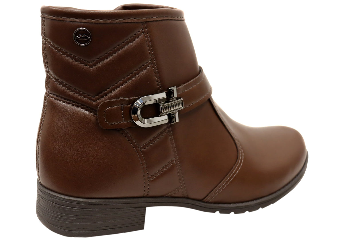 Candice Womens Comfortable Brazilian Low Heel Ankle Boots