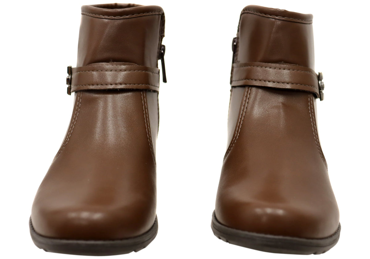 Candice Womens Comfortable Brazilian Low Heel Ankle Boots