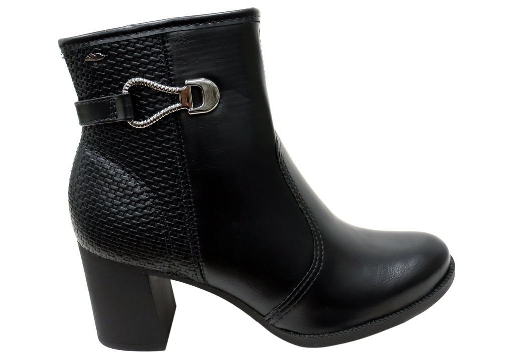 Cynthia Womens Comfortable Brazilian Heeled Ankle Boots