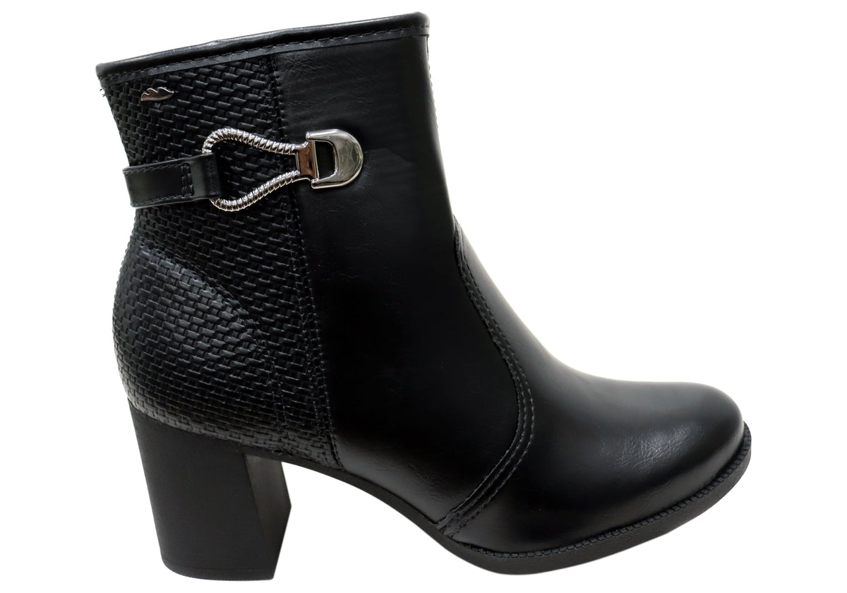 Cynthia Womens Comfortable Brazilian Heeled Ankle Boots