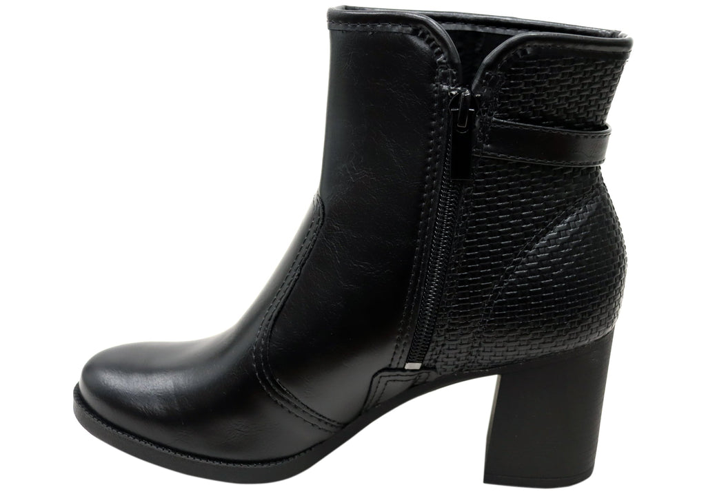 Cynthia Womens Comfortable Brazilian Heeled Ankle Boots