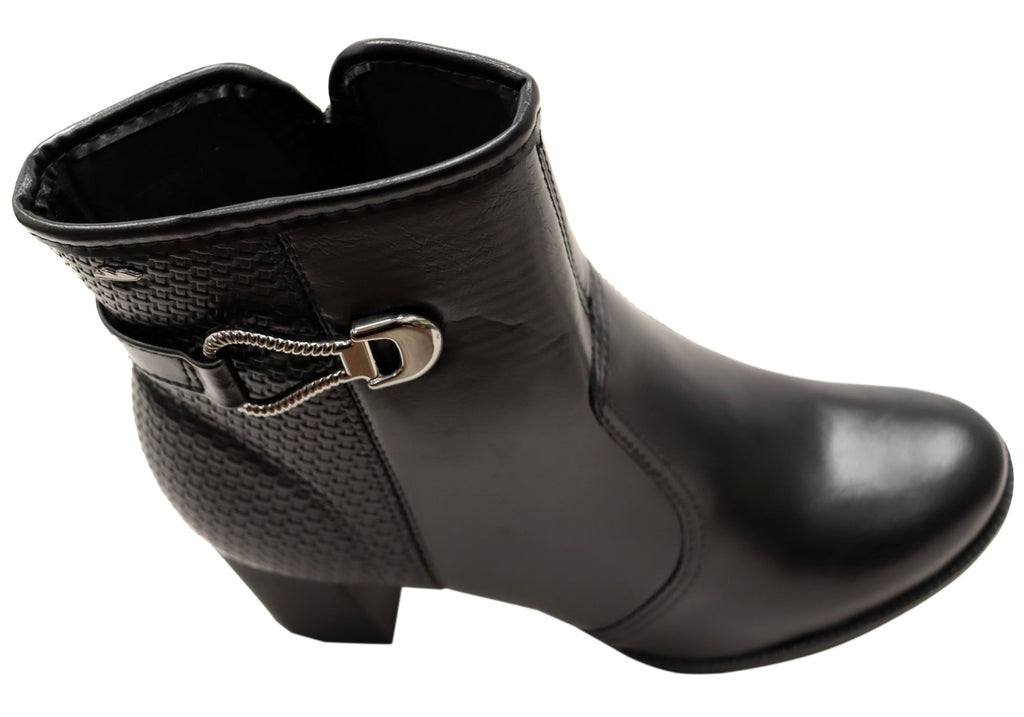 Cynthia Womens Comfortable Brazilian Heeled Ankle Boots