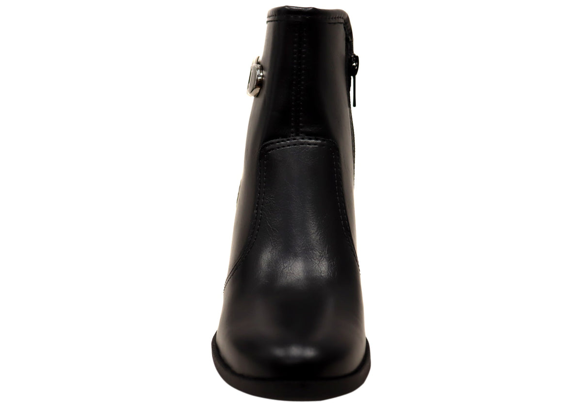 Cynthia Womens Comfortable Brazilian Heeled Ankle Boots