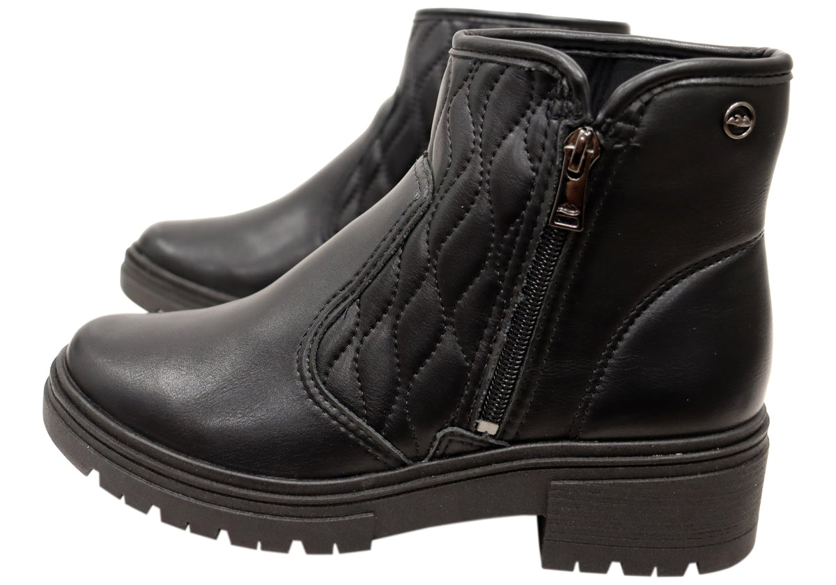 Brax Womens Comfortable Brazilian Low Heel Ankle Boots