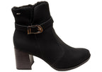 Diane Womens Comfortable Brazilian Heeled Ankle Boots