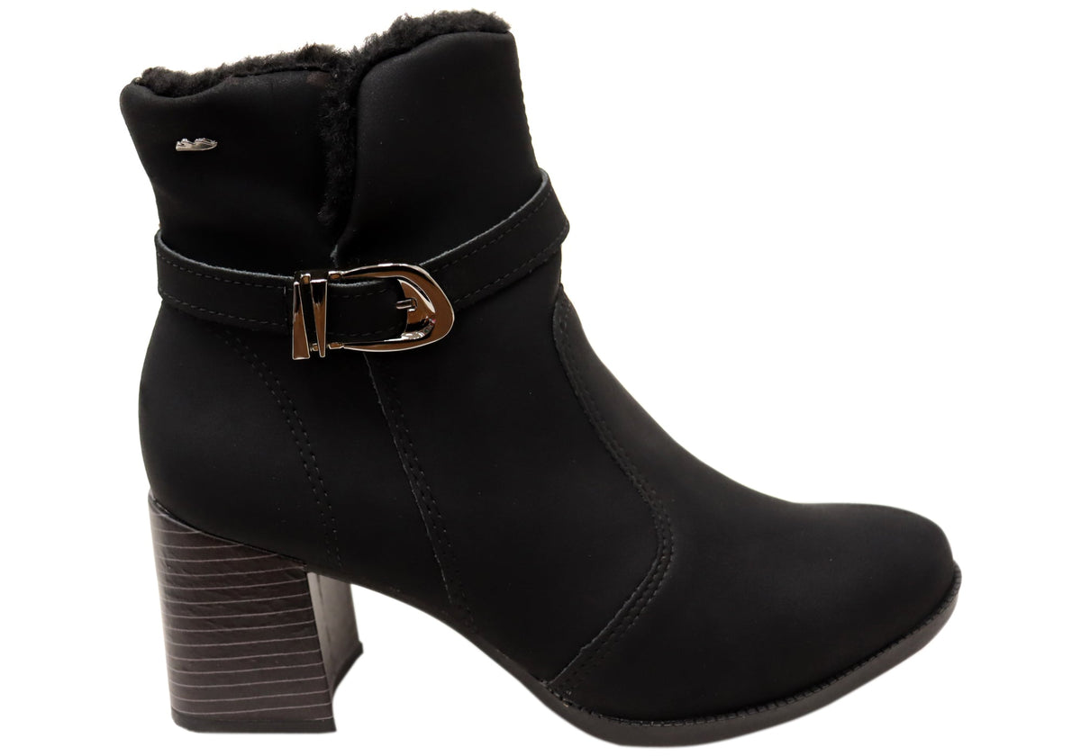Diane Womens Comfortable Brazilian Heeled Ankle Boots
