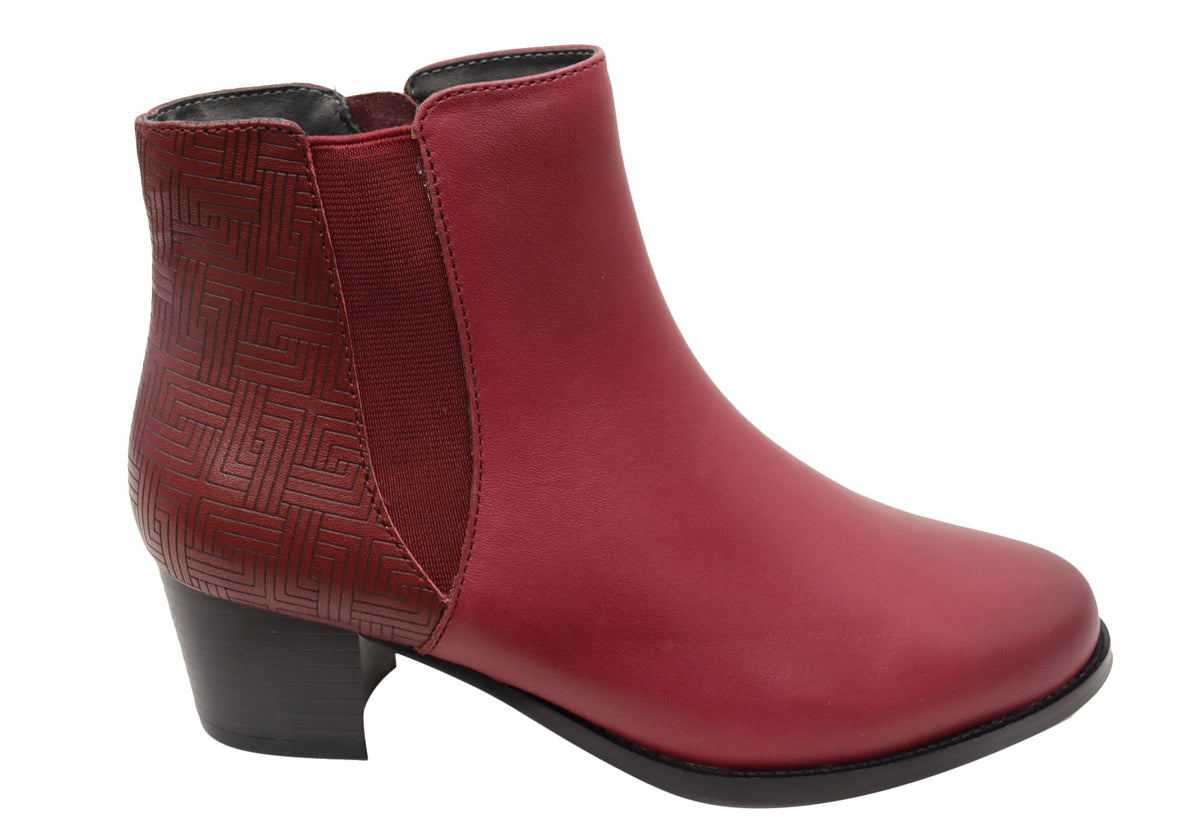 Heaven Womens Comfortable Leather Ankle Boots