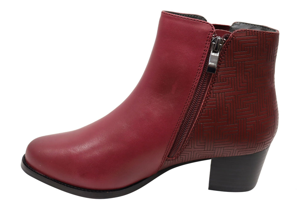 Heaven Womens Comfortable Leather Ankle Boots