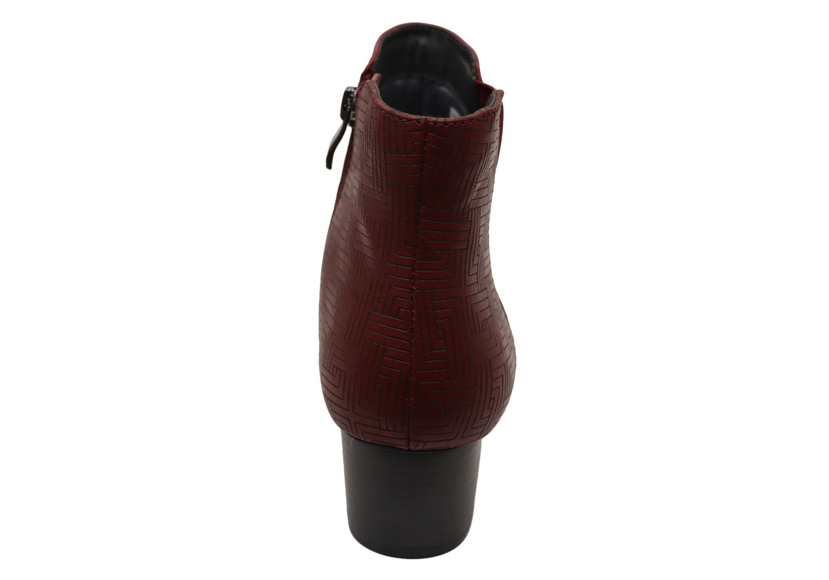 Heaven Womens Comfortable Leather Ankle Boots