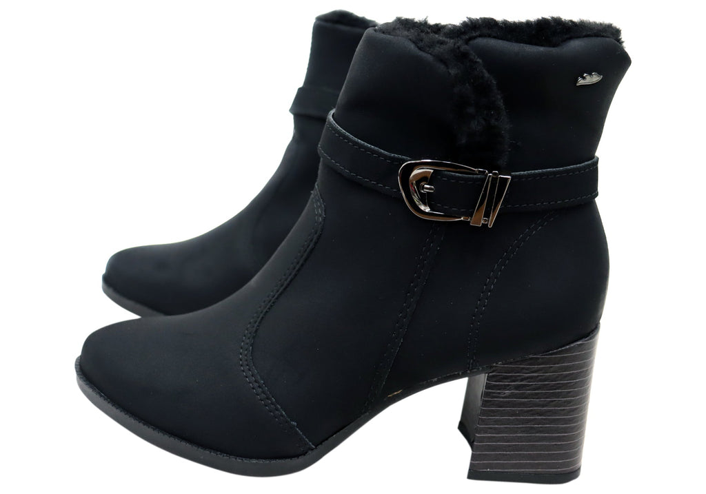 Diane Womens Comfortable Brazilian Heeled Ankle Boots