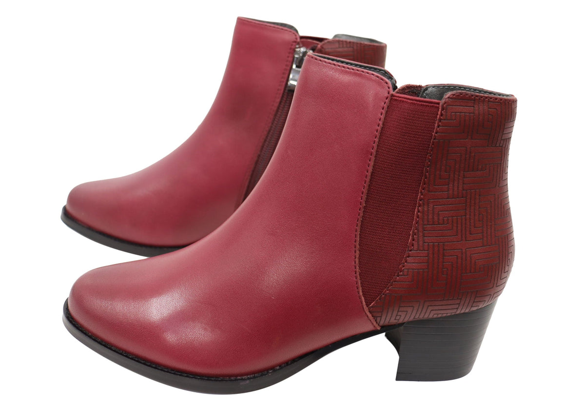 Heaven Womens Comfortable Leather Ankle Boots