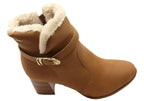 Diane Womens Comfortable Brazilian Heeled Ankle Boots