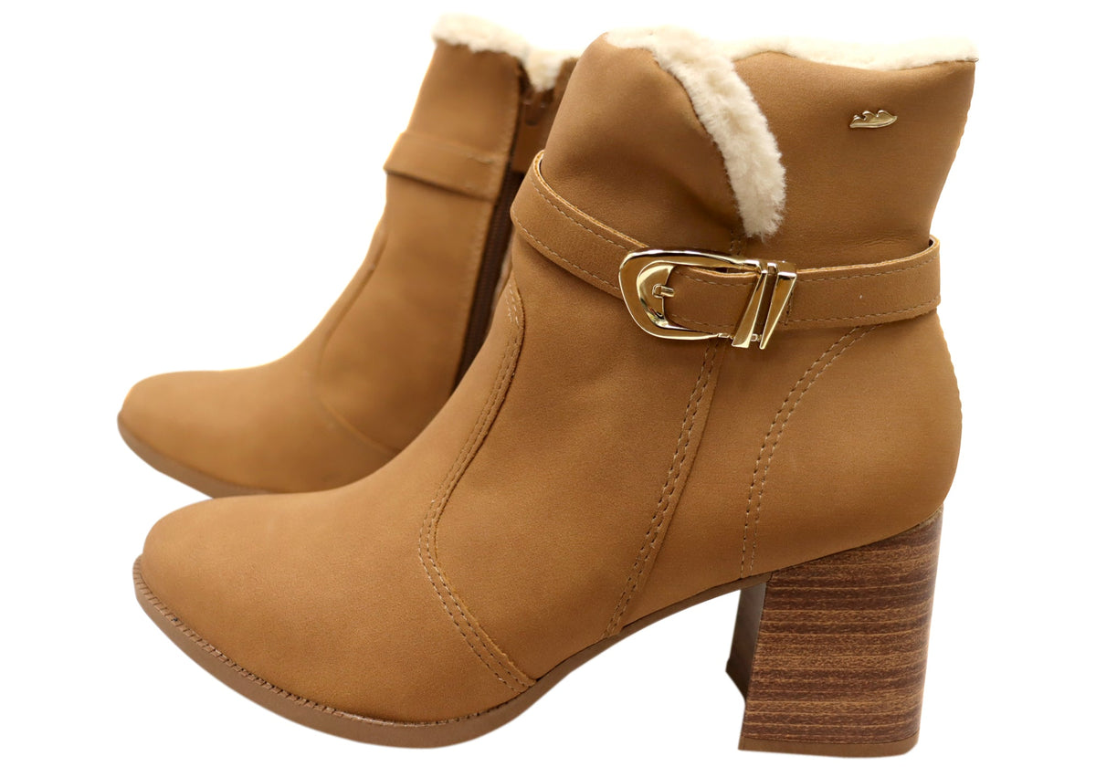 Diane Womens Comfortable Brazilian Heeled Ankle Boots