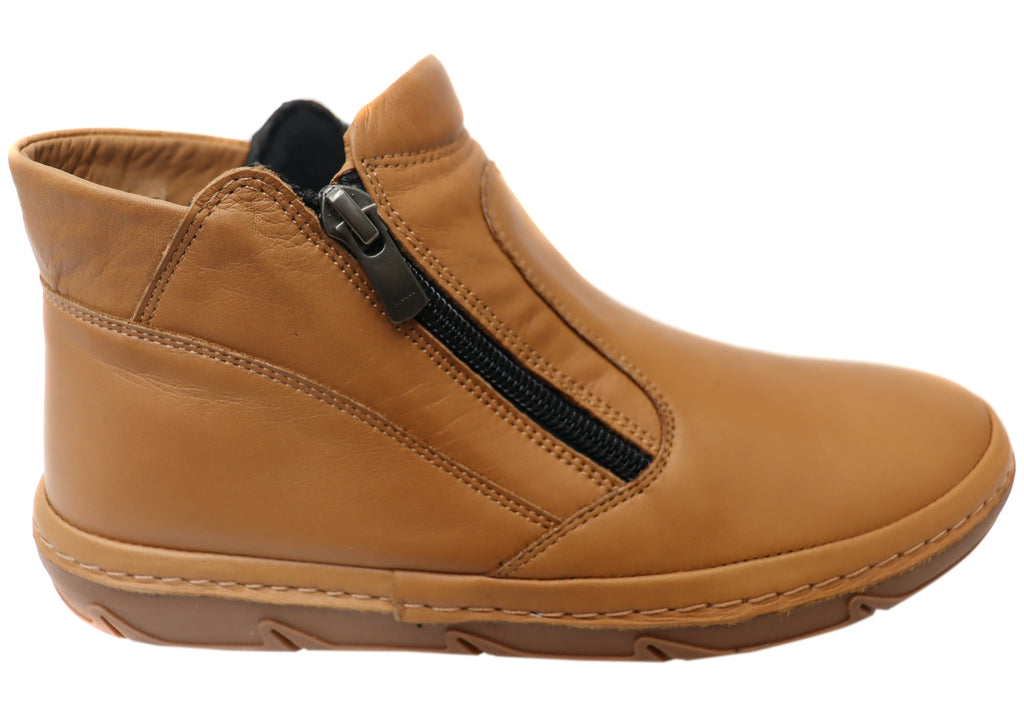 Maia Womens European Comfortable Leather Ankle Boots
