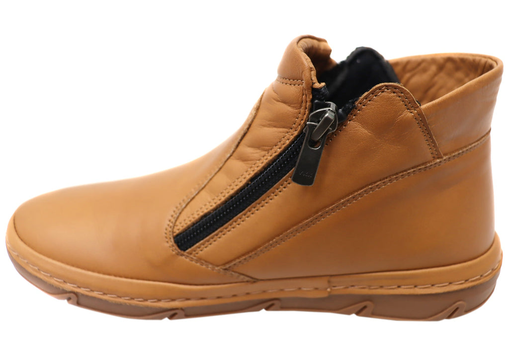 Maia Womens European Comfortable Leather Ankle Boots