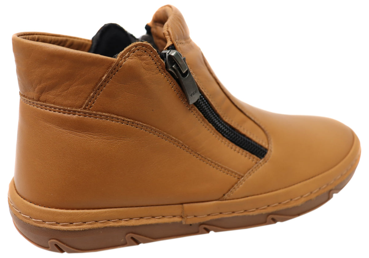 Maia Womens European Comfortable Leather Ankle Boots