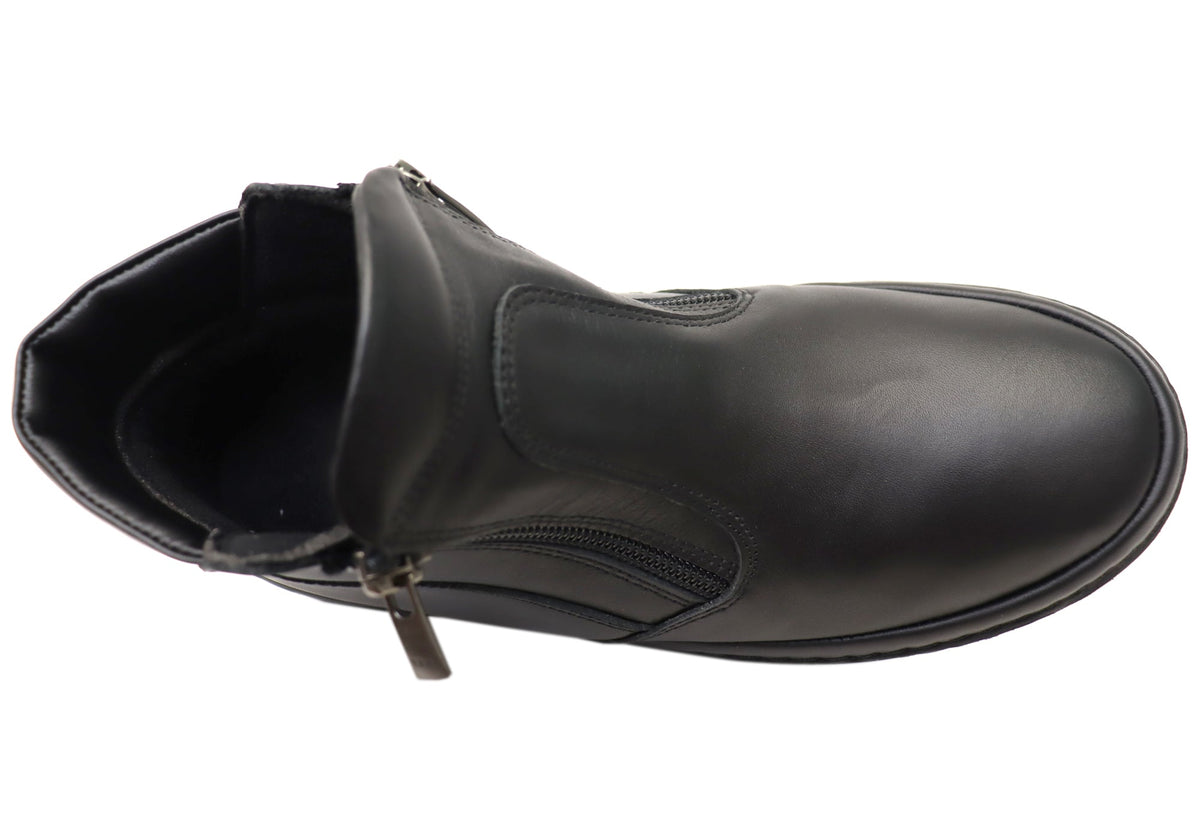 Maia Womens European Comfortable Leather Ankle Boots