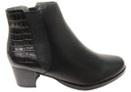 Heaven Womens Comfortable Leather Ankle Boots