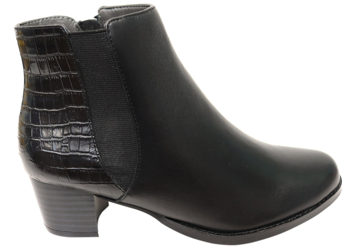 Heaven Womens Comfortable Leather Ankle Boots